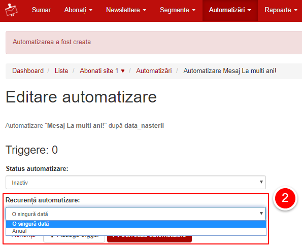 recurenta automatizarii