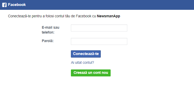 conectare facebook