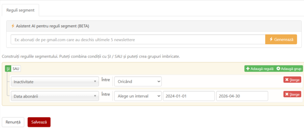 segment inactivi